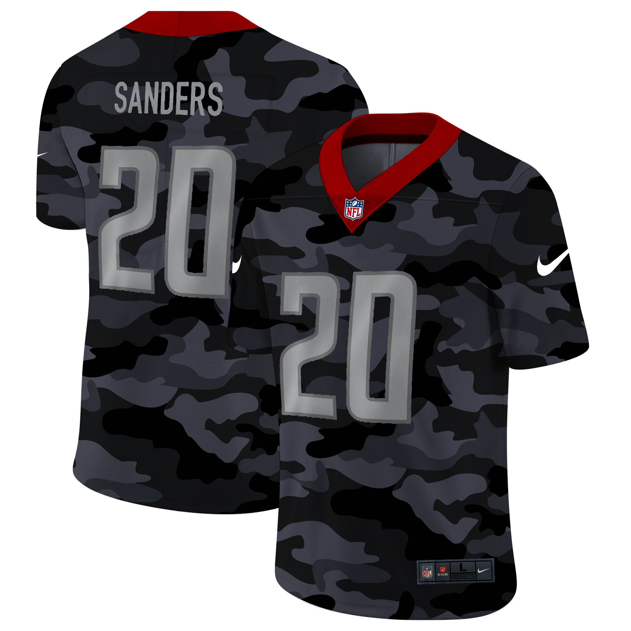 Men Detroit Lions #20 Sanders 2020 Nike 2ndCamo Salute to Service Limited NFL Jerseys->detroit lions->NFL Jersey